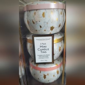 Huntington Homes 3 Pack Mini Soy & Coconut Candle Tins